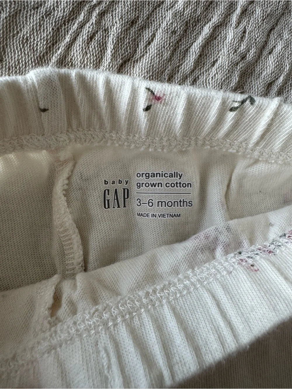 GAP Cream Joggers with Pink Floral Print